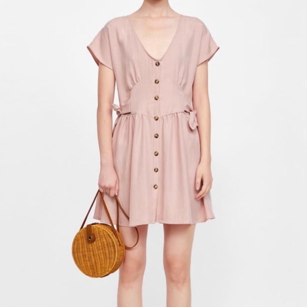 Zara mini dress size medium dusty pink